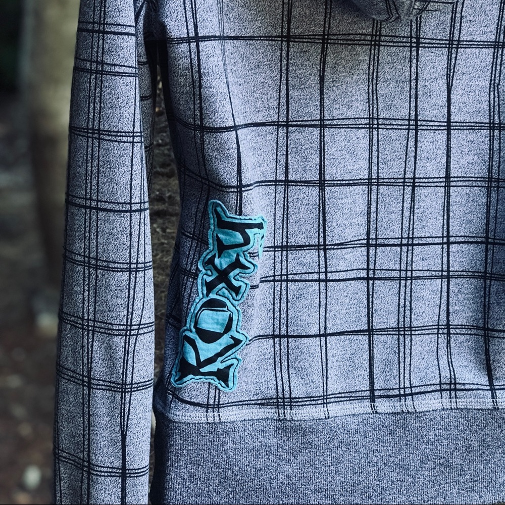 Roxy Gray & Turquoise Zip Front Sweatshirt - M - image 4